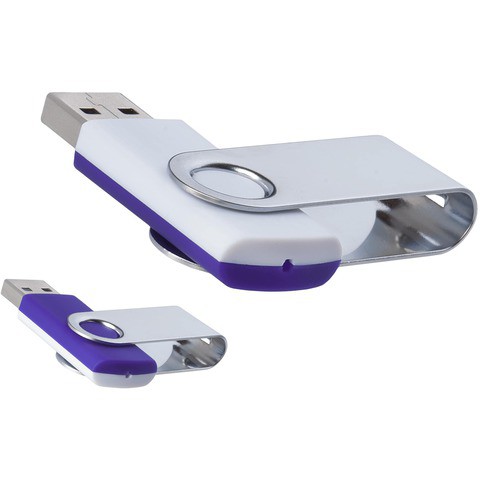 Флешка 8 ГБ бело-фиолетовая, металл и пластик soft-touch «ТВИСТ-МИКС»