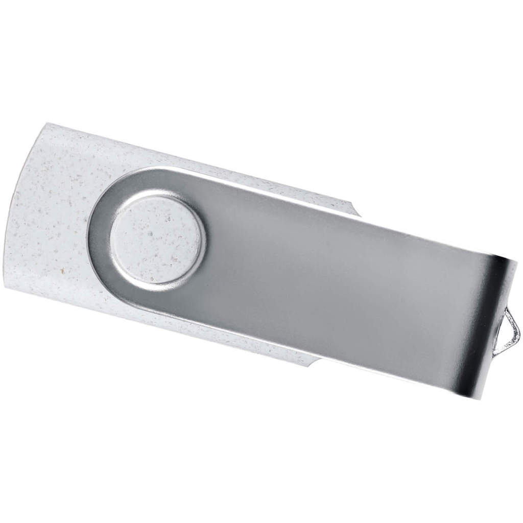 Изображение Белая с серебристым флешка 4 гб, пластик и металл «ТВИСТ-ЕКО»