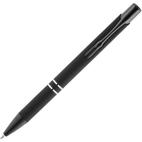 Черная полностью ручка, металл и soft-touch «КОСКО-СОФТ»