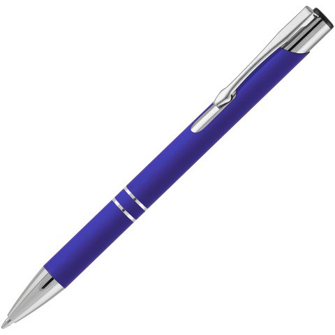 Ручка синяя, металл и soft-touch «КОСКО-СОФТ-МИРРОР»