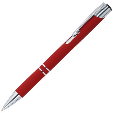 Красная ручка, металл и soft-touch «КОСКО-СОФТ-МИРРОР»