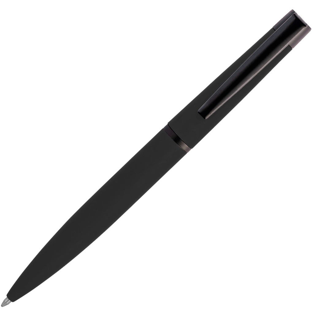 Изображение Ручка черная полностью, металл и soft-touch «ГРОМ-СОФТ-МИРРОР»