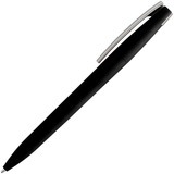 Ручка черная с серебристым, пластик и soft-touch «ЗЕТА-СОФТ-МИКС» Картинка