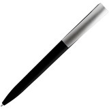 Ручка черная с серебристым, пластик и soft-touch «ЗЕТА-СОФТ-МИКС» Фото