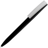 Ручка черная с серебристым, пластик и soft-touch «ЗЕТА-СОФТ-МИКС» Фотография