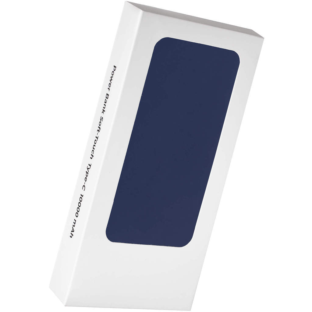 Изображение Синий внешний аккумулятор с подсветкой логотипа sunny soft type-c, 10000 ма·ч, пластик и soft-touch