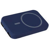 Синий внешний беспроводной аккумулятор magik soft type-c 5 вт, 5000 ма·ч, пластик и soft-touch Фотография