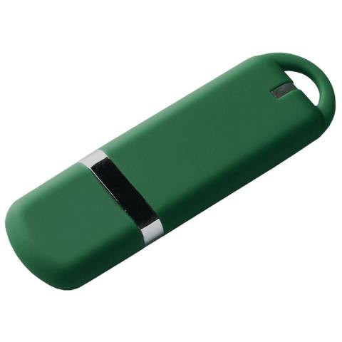 Зеленая флешка 16 гб, пластик и soft-touch «МИРАКС-СОФТ»