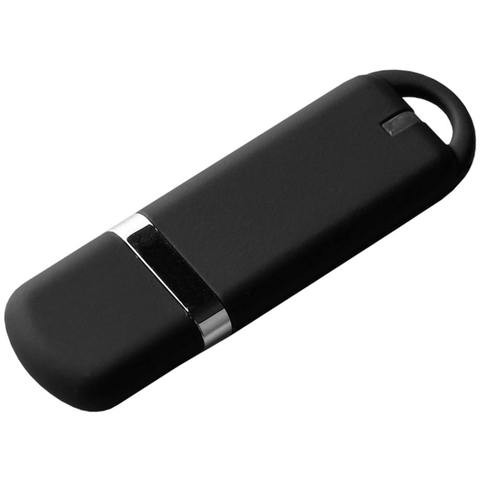 Черная флешка 16 гб, пластик и soft-touch «МИРАКС-СОФТ»