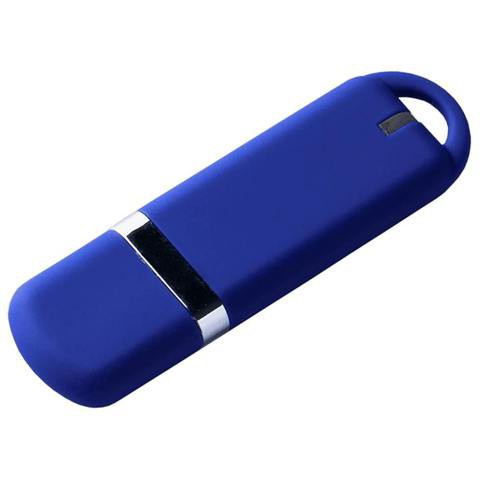 Синяя Pantone 072C флешка 4 гб, пластик и soft-touch «МИРАКС-СОФТ»
